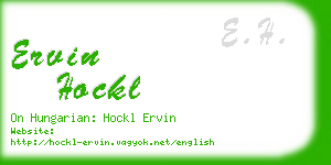 ervin hockl business card